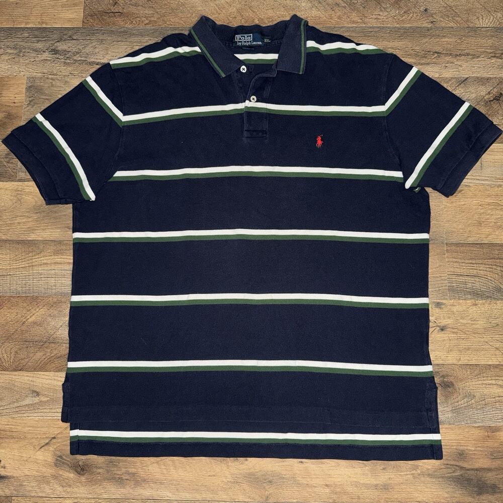 Polo Ralph Lauren Polo Shirt Mens 2XL Striped Classic Rugby Preppy Casual